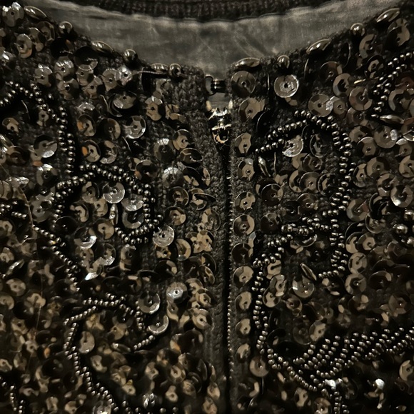 Vintage intricately beaded black top made in Hong Kong Size Small - Picture 9 of 13